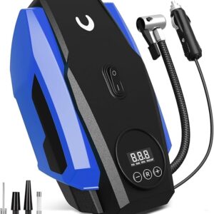 (48) Powools Tyre Inflator Portable Air Compressor - Air Pump for Car Tyres - 12V DC Compact