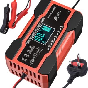 (15) 10 Amp Car Battery Charger, 12V/24V Automatic Battery Charger with 7-Stage Charging and LCD Screen